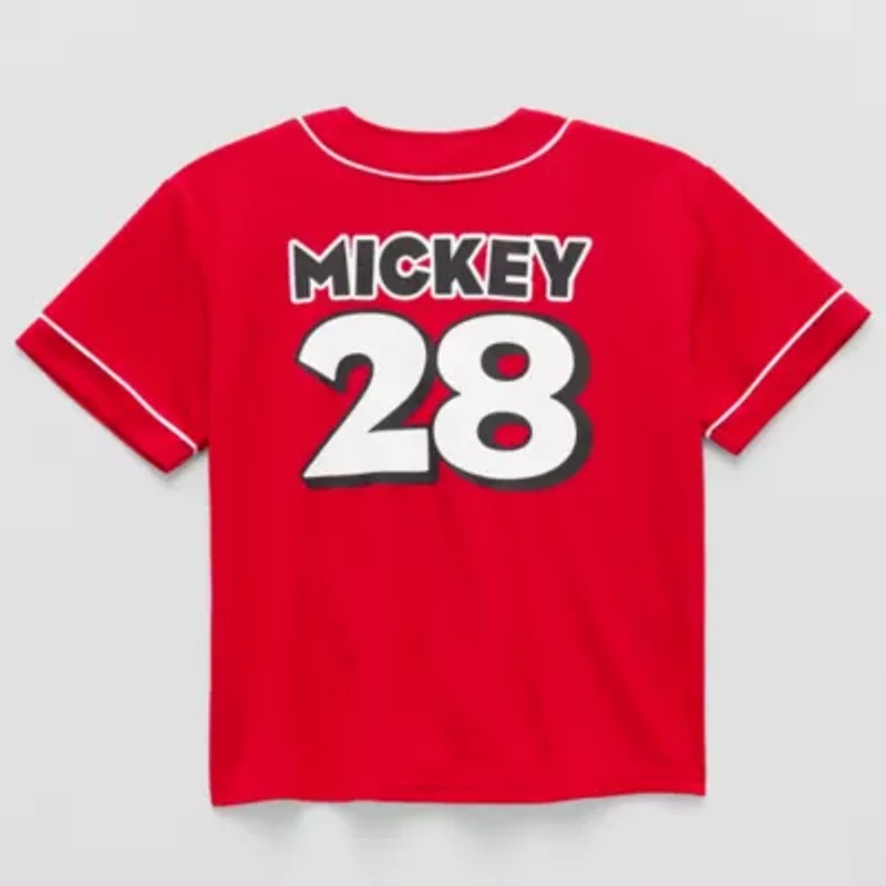 Disney Collection Little & Big Kid Boys Crew Neck Mickey Mouse Short Sleeve Jersey