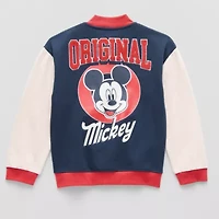 Disney Collection Little & Big Kid Boys Mickey Mouse Fleece Midweight Varsity Jacket