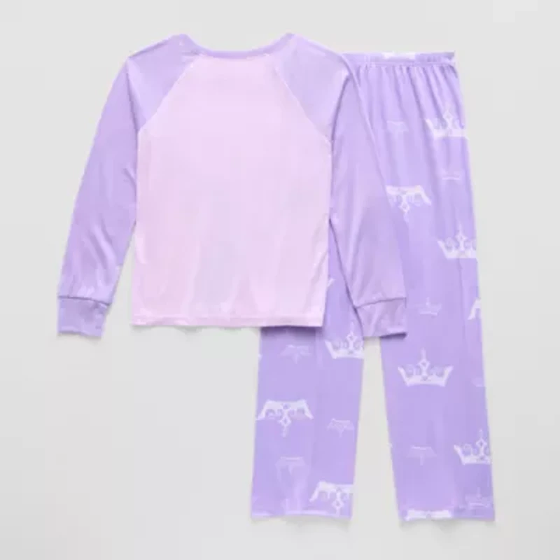 Disney Collection Little & Big Kid Girls Princess Crew Neck Long Sleeve 2-pc. Pajama Sets