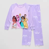 Disney Collection Little & Big Kid Girls Princess Crew Neck Long Sleeve 2-pc. Pajama Sets