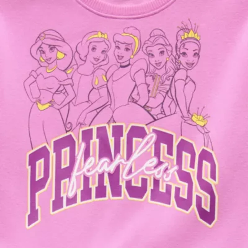 Disney Collection Little & Big Kid Girls Long Sleeve Princess Sweatshirt Dress