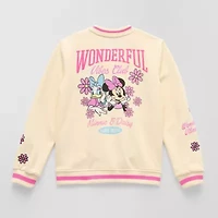 Disney Collection Little & Big Kid Girls Minnie Mouse Fleece Midweight Varsity Jacket
