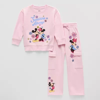 Disney Collection Little & Big Kid Girls 2-pc. Mickey Mouse Minnie Pant Set