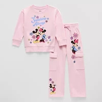 Disney Collection Little & Big Kid Girls 2-pc. Mickey Mouse Minnie Pant Set