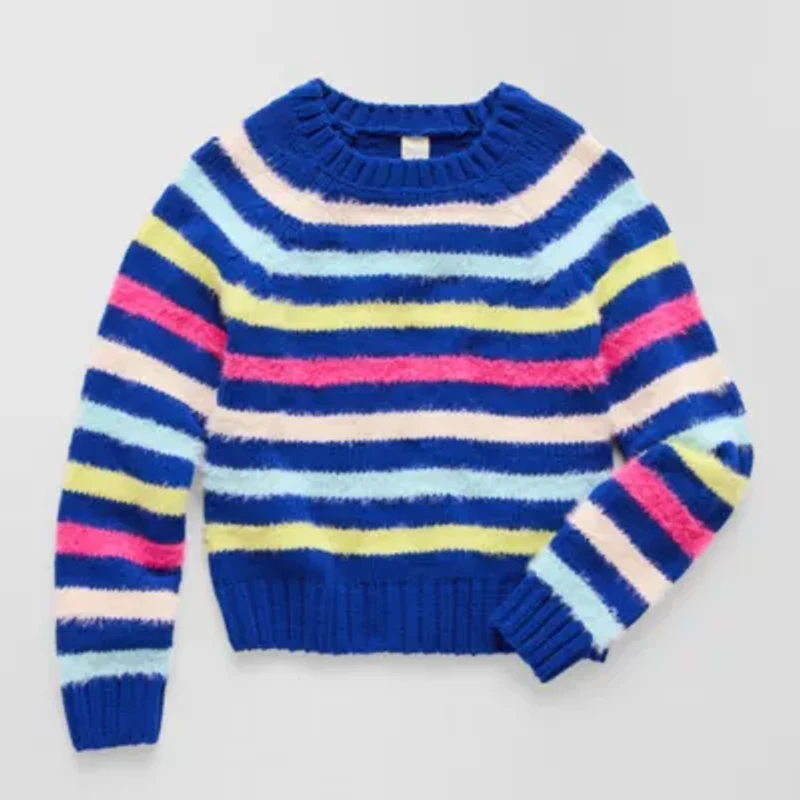 Thereabouts Little & Big Kid Girls Crew Neck Long Sleeve Pullover Sweater