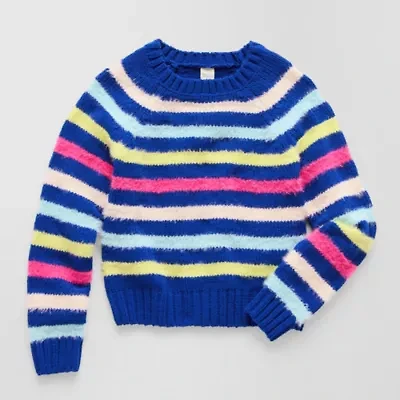 Thereabouts Little & Big Kid Girls Crew Neck Long Sleeve Pullover Sweater