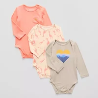 Proudly™ Baby Unisex Round Neck Long Sleeve 3-pc. Bodysuit