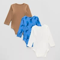 Proudly™ Baby Unisex Round Neck Long Sleeve 3-pc. Bodysuit