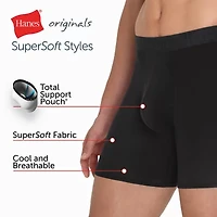 Hanes Originals Supersoft Total Support Pouch Mens 3 Pack Boxer Briefs Uosba3