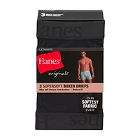 Hanes Originals Supersoft Mens 3 Pack Cooling Multi-Pack Comfort Waistband Trunks Uo2ta3