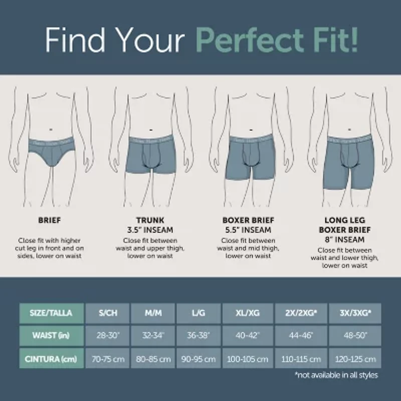 Hanes Originals Supersoft Mens 3 Pack Cooling Multi-Pack Comfort Waistband Trunks Uo2ta3