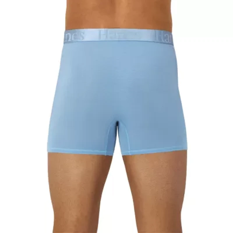 Hanes Originals Supersoft Mens 3 Pack Cooling Multi-Pack Comfort Waistband Trunks Uo2ta3