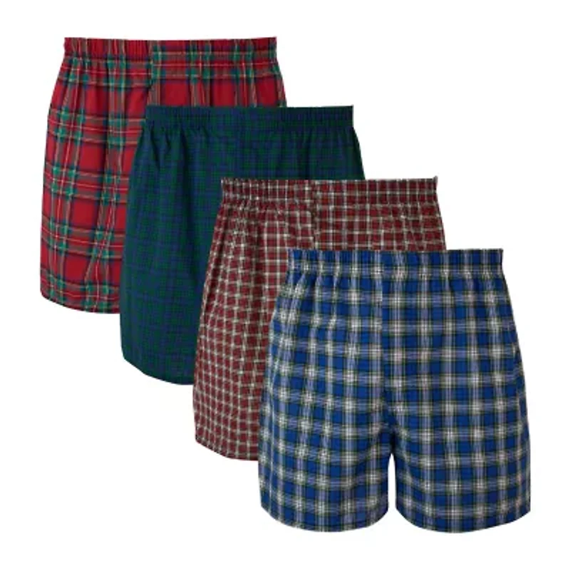 Hanes Men's FreshIQ Boxer Briefs 4-Pack - Cotton Blend Comfort Flex Waistband