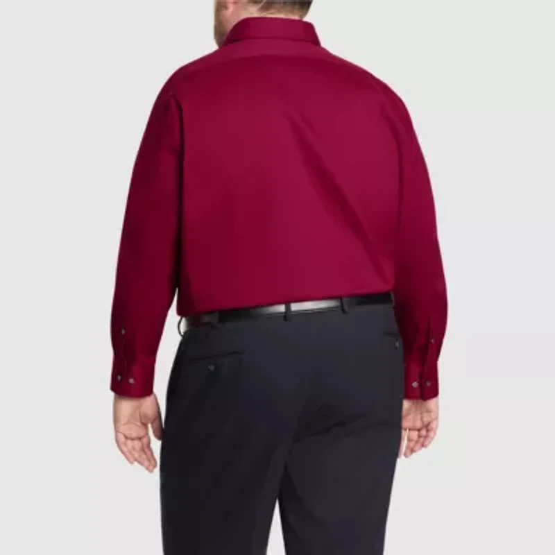 Van Heusen Big And Tall Everyday Defense Stain Shield Mens Regular Fit Stretch Fabric Wrinkle Free Long Sleeve Dress Shirt