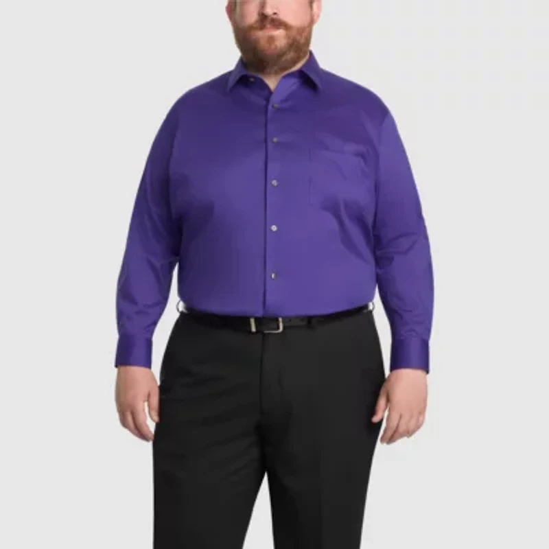 Van Heusen Big and Tall Everyday Defense Stain Shield Mens Classic Fit Stretch Fabric Wrinkle Free Long Sleeve Dress Shirt
