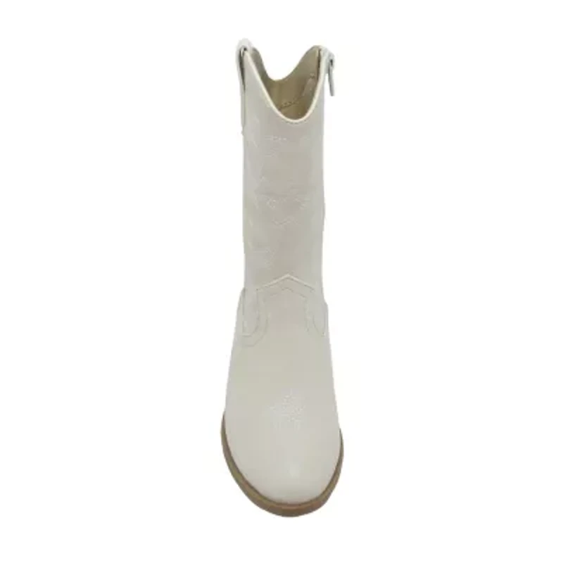 Pop Big Kid Girls Brend Block Heel Cowboy Boots