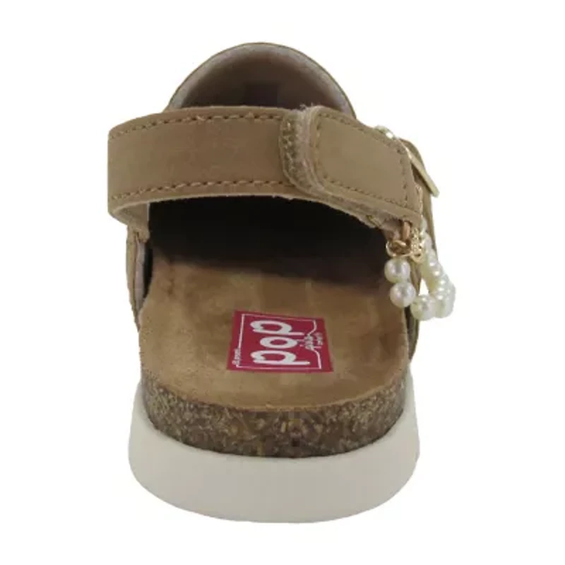 Pop Brystol Little & Big Kid Girls Round Closed Toe Mules