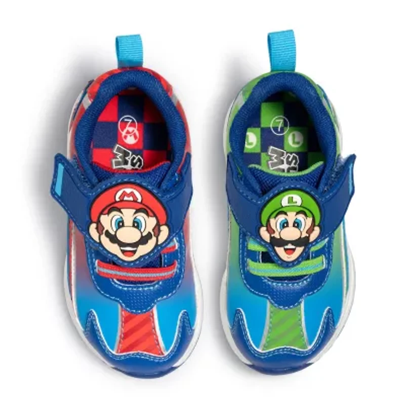 Ground Up Mario And Luigi Lighted Toddler Boys Sneakers