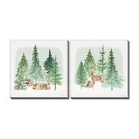 Streamline Art Wooded Creatures Set Canvas Art