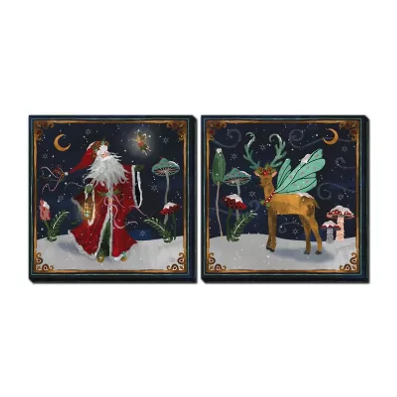 Streamline Art Winter Night Set Canvas Art