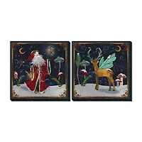 Streamline Art Winter Night Set Canvas Art