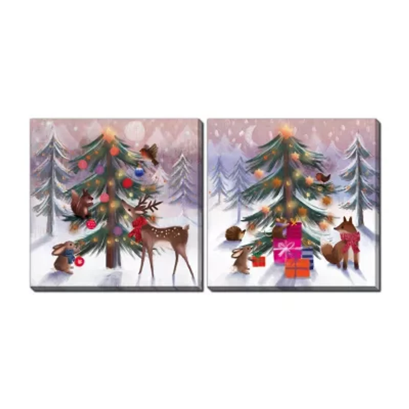 Streamline Art Woodland Set Canvas Art