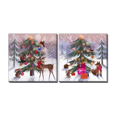 Streamline Art Woodland Set Canvas Art