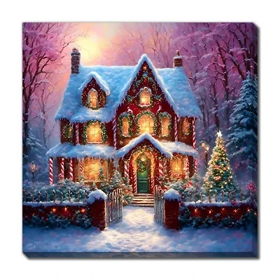 Streamline Art Candy Cane Lane Canvas Art