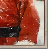 Streamline Art Santa With Reindeer Canvas Art