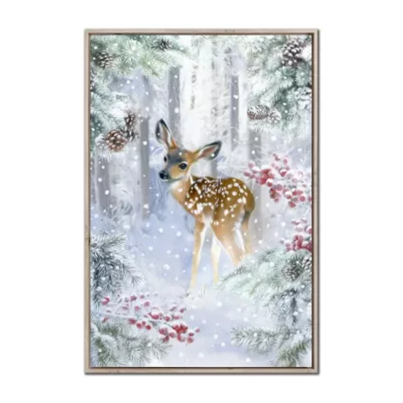 Streamline Art Forest Fawn Canvas Art