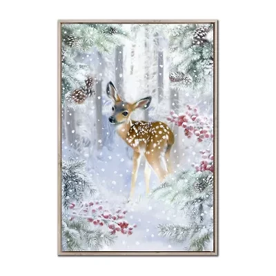Streamline Art Forest Fawn Canvas Art