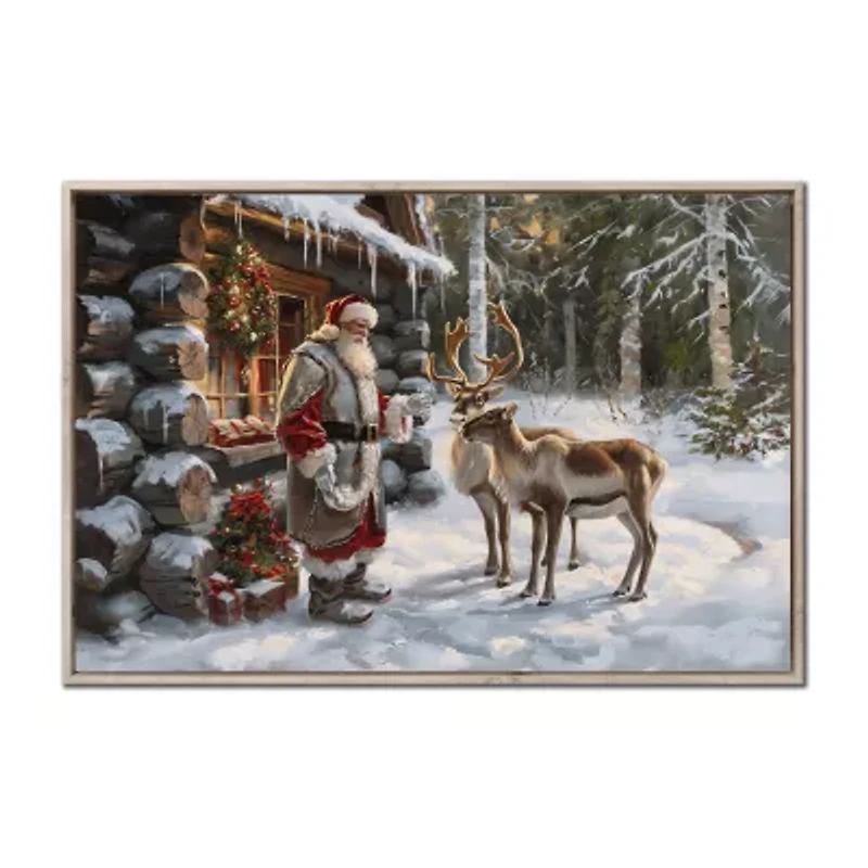 Streamline Art Santa Cabin Canvas Art
