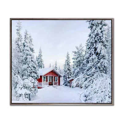 Streamline Art Red Cottage Canvas Art