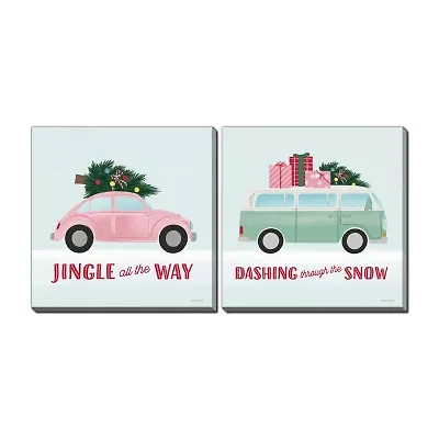 Streamline Art Holiday Rides Set Canvas Art