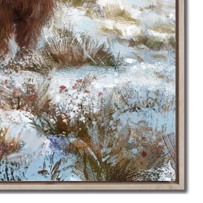 Streamline Art Snowy Cattle Canvas Art