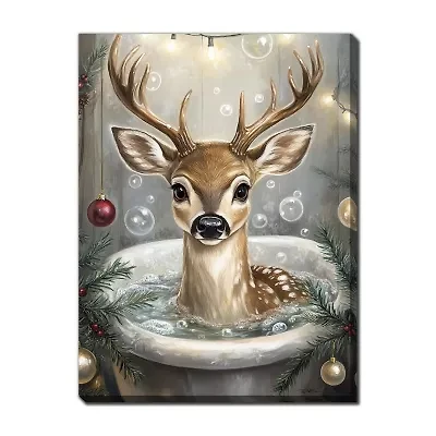 Streamline Art Deer Bath Canvas Art