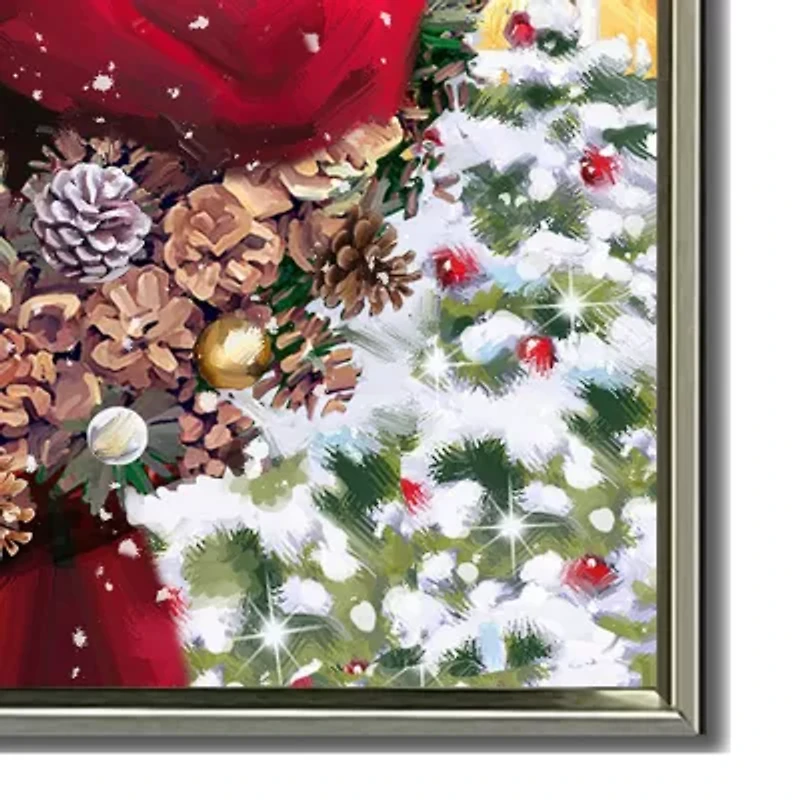 Streamline Art Santa Wreath Canvas Art