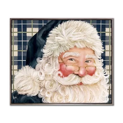 Streamline Art Santa In Navy Canvas Art