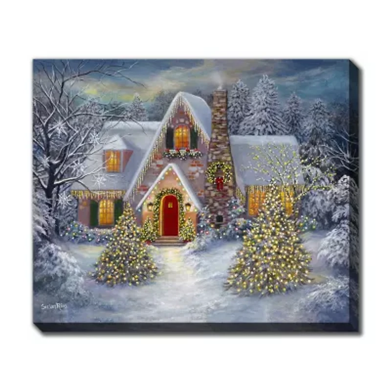 Streamline Art Cottage Led Light Up Canvas Art