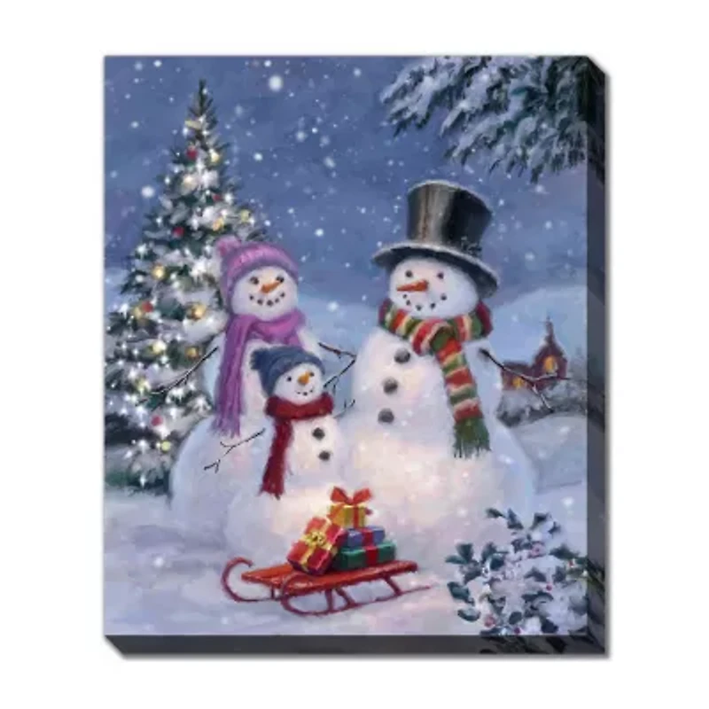 Streamline Art Snowmen Family I Canvas Art