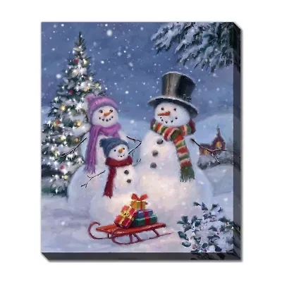 Streamline Art Snowmen Family I Canvas Art