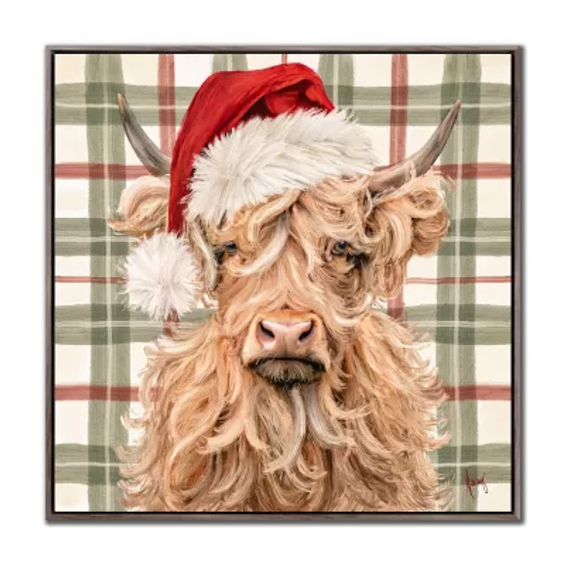 Streamline Art Plaid Highland Canvas Art