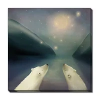 Streamline Art Polar Bear Dreams Hand Embellished Canvas Art