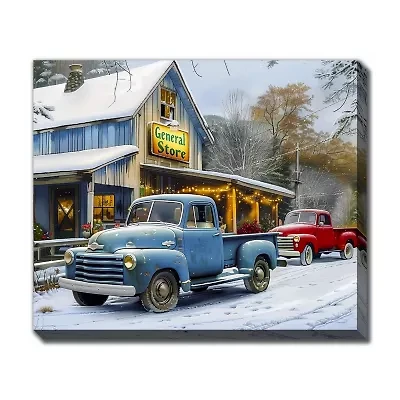 Streamline Art Winter Trucks Canvas Art