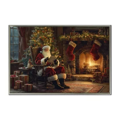 Streamline Art Santa Reading Canvas Art