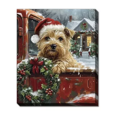 Streamline Art Holiday Pup Canvas Art