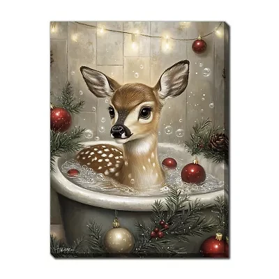 Streamline Art Fawn Bath Canvas Art