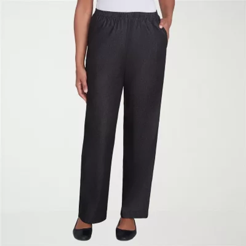 Alfred Dunner Classics Womens Straight Mid Rise Pull-On Pant