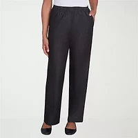 Alfred Dunner Classics Womens Straight Mid Rise Pull-On Pant