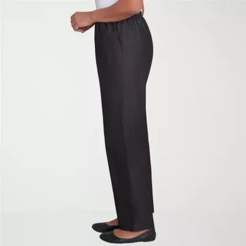Alfred Dunner Classics Womens Straight Mid Rise Pull-On Pant